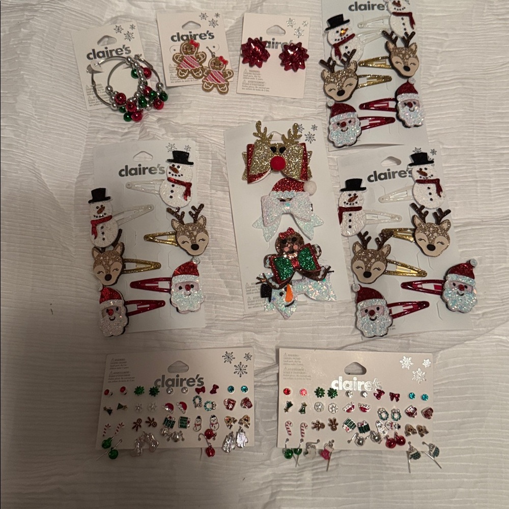 Claire's Festive Holiday Hair and Earring Collection